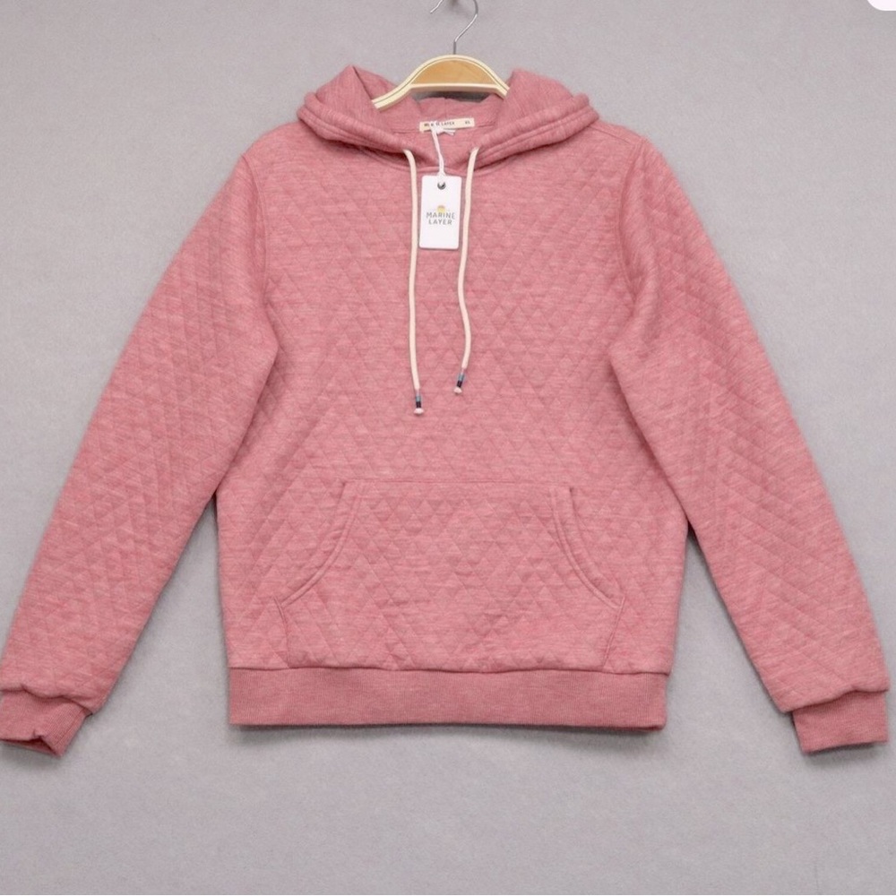 Marine Layer Corbet quilted pink heather hoodie size XS
